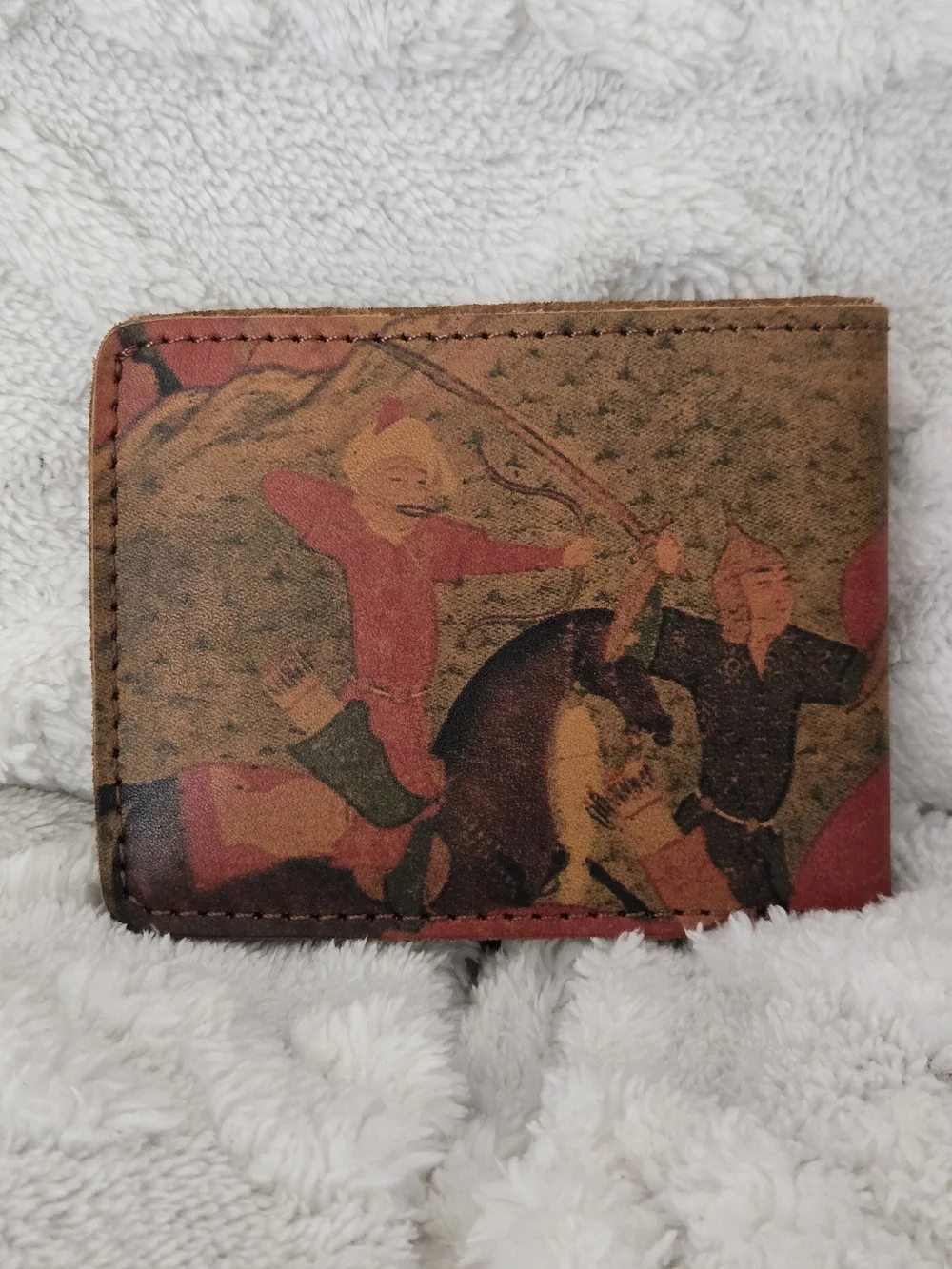 Kanishka Asian Traditional Warrior Oriental Art Leather Bifold Wallet